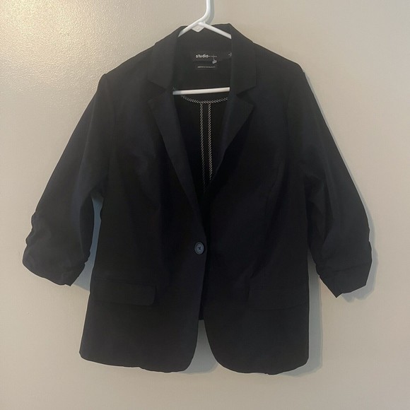 torrid Jackets & Coats Studio By Torrid Ruched Sleeve Ponte Knit